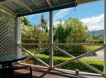 Enjoy sitting outside in your Abel Tasman chalet accommodation